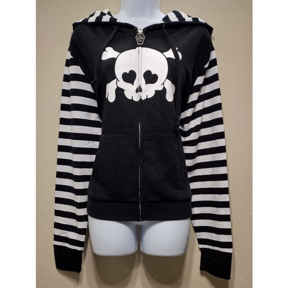 Black and white striped Hoodie
